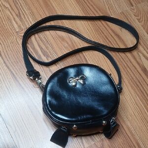 Women's Being Bao Bao Black Round  Faux Leather Cross-Body  Handbag